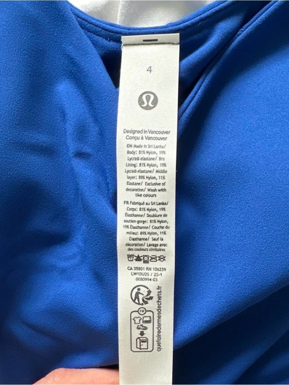 Lululemon Align Tank Light Support A/B Cup Galactic Cobalt Size 4